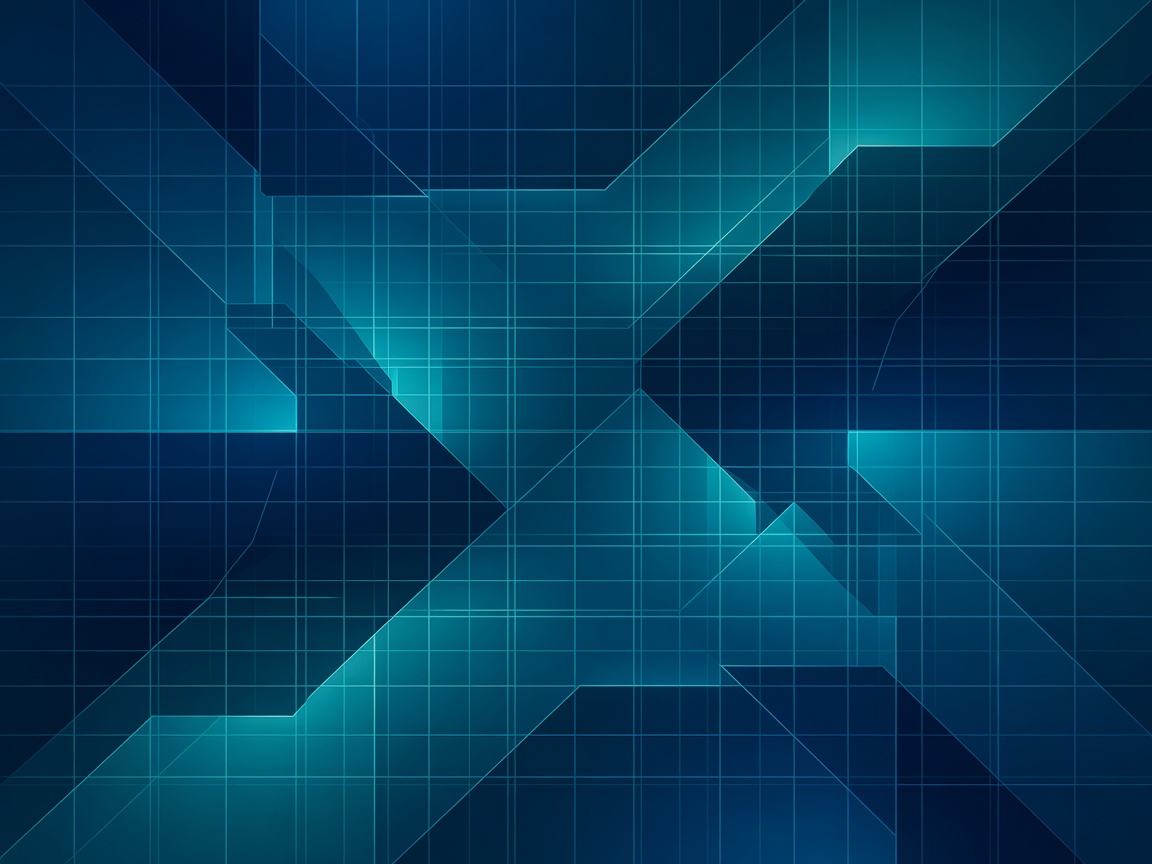 Abstract blue and teal strategy grid layout