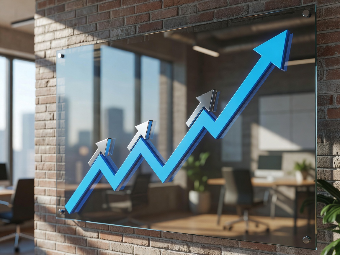 Upward trending chart symbolizing rank progression